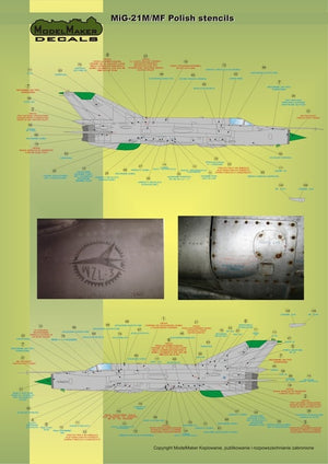 ModelMaker Decals D48020 MiG-21PFM/M/MF/bis/UM Polish stencils 1/48 – image 2