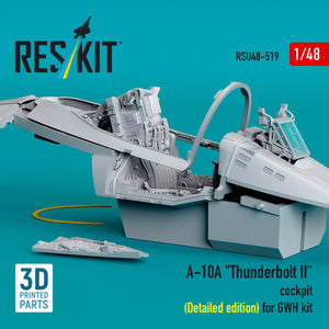 RESKIT RSU48-0519 A-10A "Thunderbolt II" cockpit (Detailed edition) for GWH kit (3D Printed) 1/48