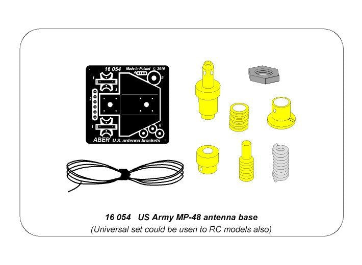 Aber 16054 US Army MP-48 antenna base could be usen to RC models 1/16 – imagen 15