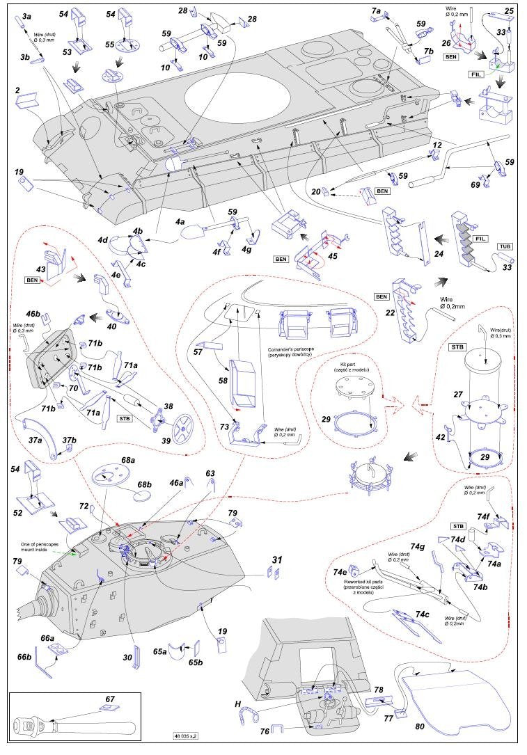 Aber 48035 Pz.Kpfw.VI, Ausf.B TIGER II z wieżą produkcyjną Tamiya 1/48 – zdjęcie 7