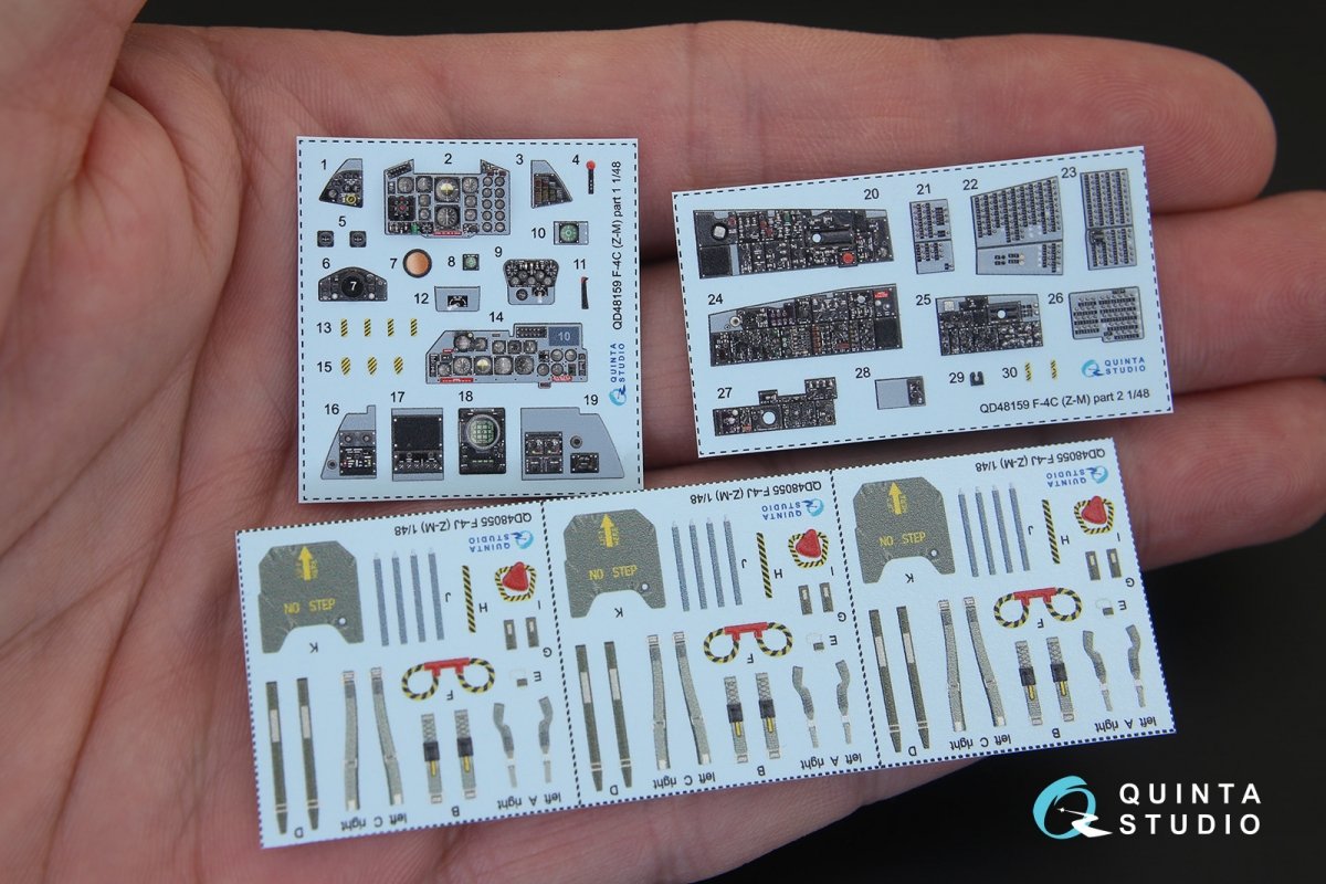 Quinta Studio QD48159 F-4C 3D-Printed &amp;amp; coloured Interior on decal paper (for ZM SWS kit) 1/48 – zdjęcie 2