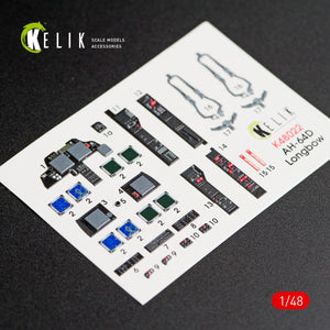 KELIK K48022 AH-64D &amp;quot;APACHE LONGBOW&amp;quot; INTERIOR 3D DECALS FOR ACADEMY KIT 1/48