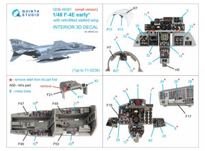 Quinta Studio QDS-48387 F-4E early with slatted wing 3D-Printed &amp;amp; coloured Interior on decal paper (Meng) (Small version) 1/48 – immagine 2