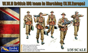 Gecko Models 35GM0014 Équipe de mitrailleuses britanniques de la Seconde Guerre mondiale en marche (Europe du Nord-Ouest) (1/35)
