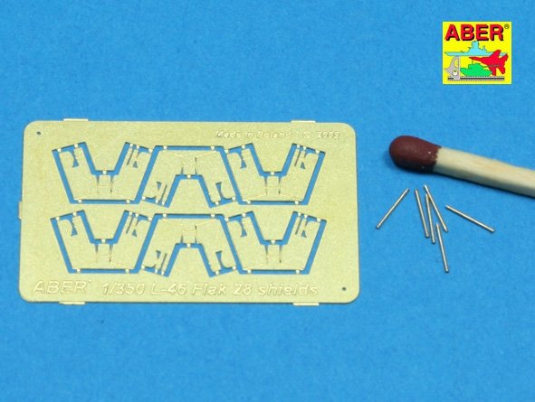 Aber 350L-46 Set of 6 pcs 4cm Flak 28 barrels with shields for German Navy 1/350 – Bild 3