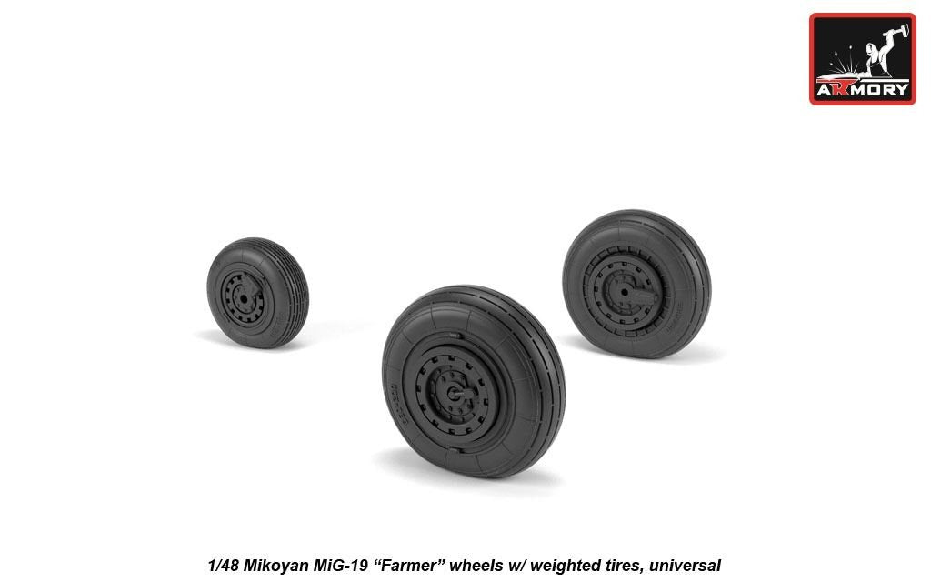 Armory Models AW48030 Mikoyan MiG-19 Farmer wheels w/ weighted tires 1/48 – immagine 4