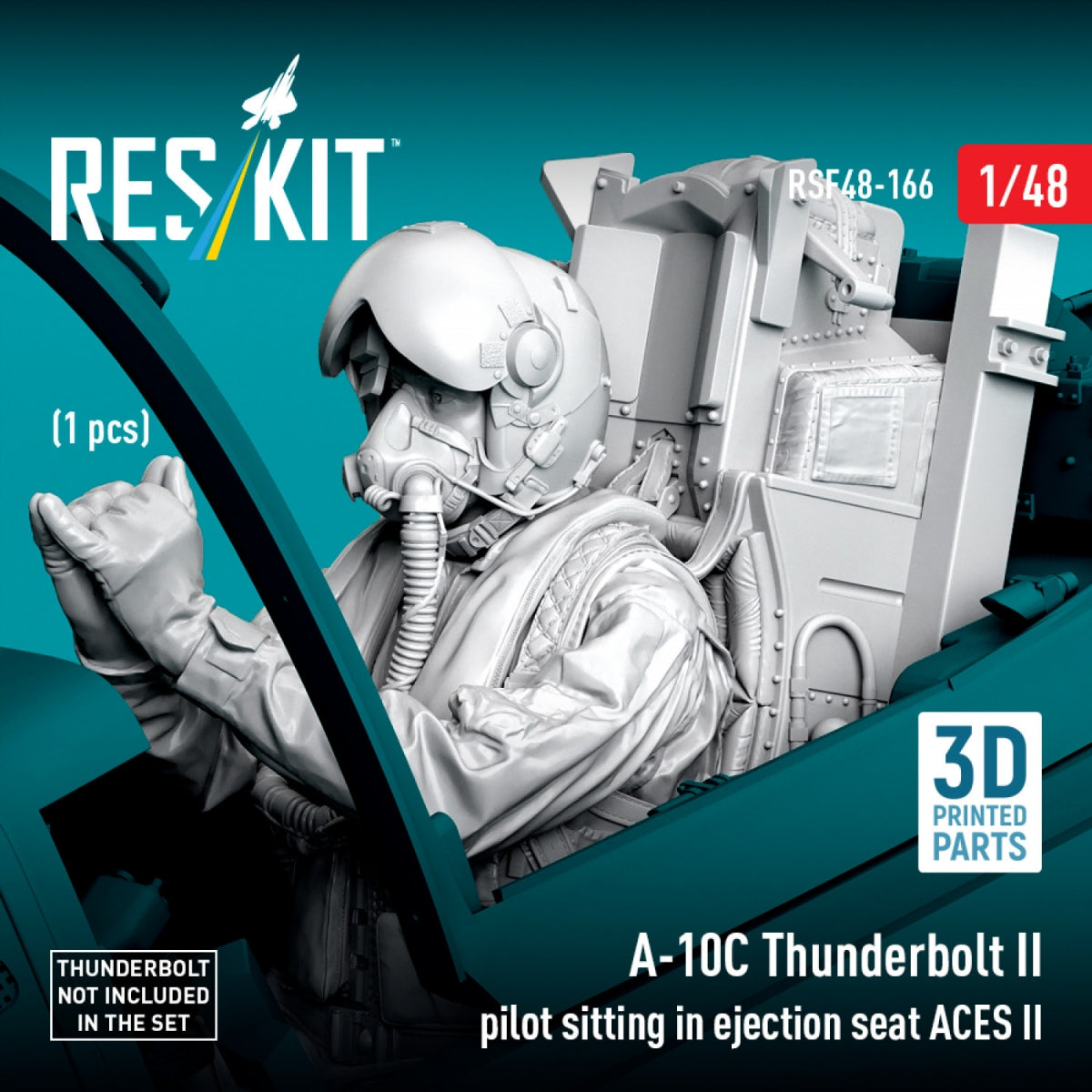 RESKIT RSF48-0166 A-10C Thunderbolt II pilot sitting in ejection seat ACES II (1 pcs) (3D Printed) 1/48