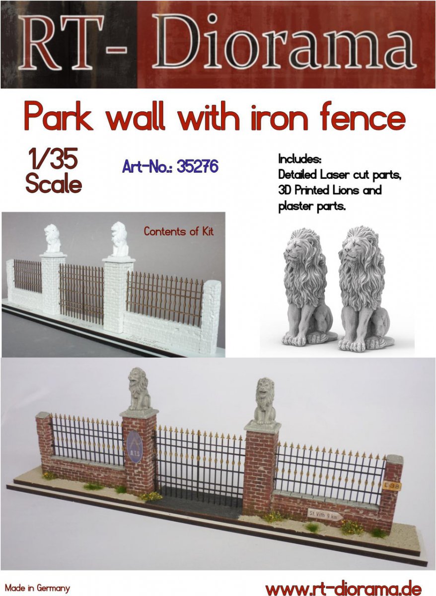 RT-Diorama 35276 Park wall with Fence 1/35