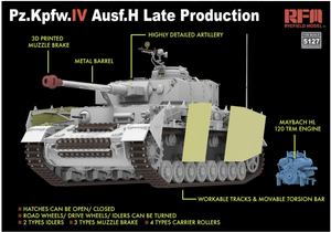 Rye Field Model 5127 Sd.Kfz.161/1 Panzerkampfwagen IV Ausf. H Late Production (w/engine &amp;amp; workable track links) 1/35 – immagine 2