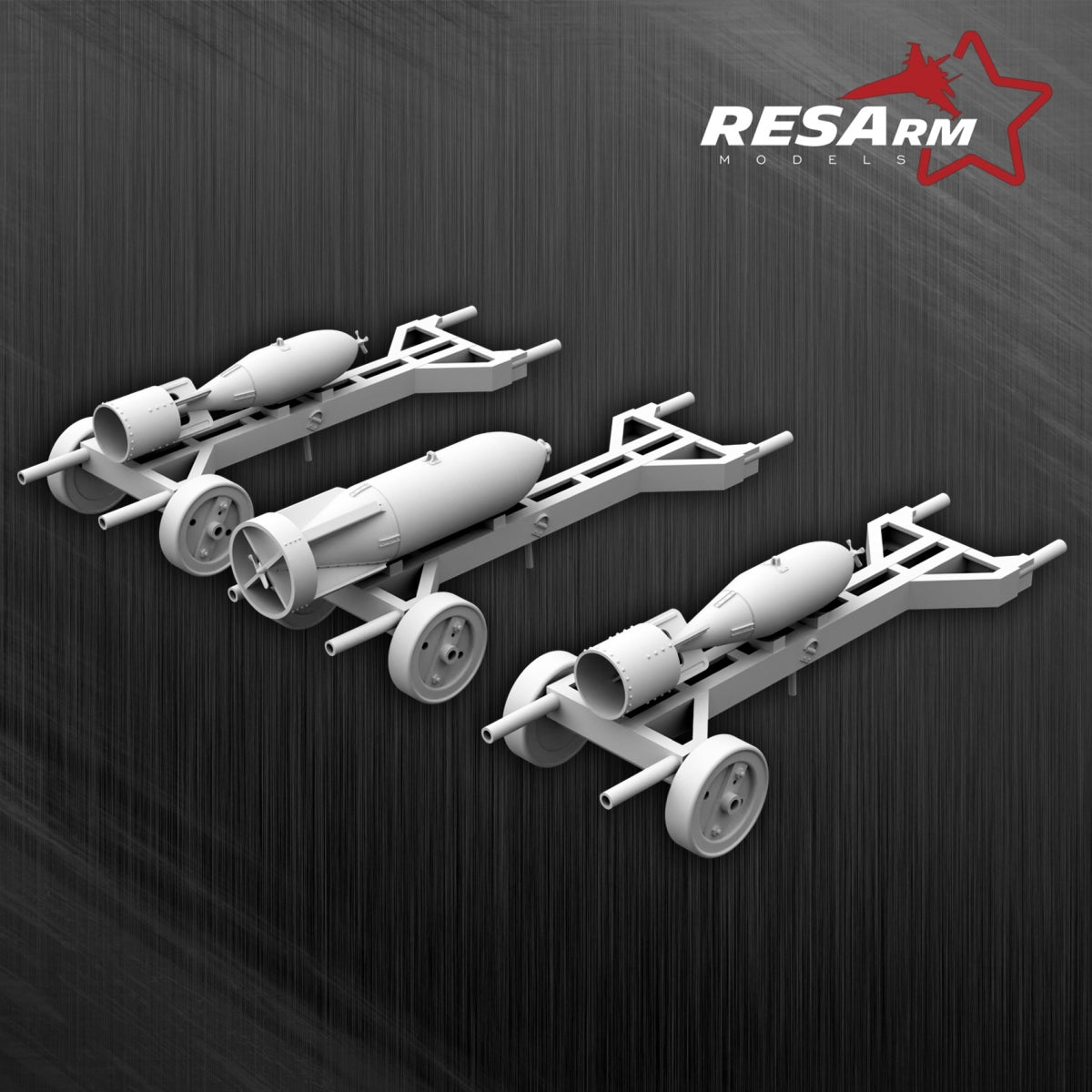 RESARM 48-05028 250LB 500LB TROLLEY (3D resin printing) 1/48