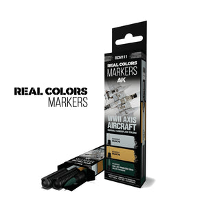 AK Interactive RCM111 WWII AXIS AIRCRAFT SQUIGGLE CAMOUFLAGE COLORS – RC MARKERS SET RCM026 RCM027 RCM030 – immagine 2