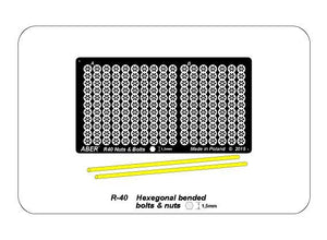 Aber R-40 Hexagonal bolts and nuts 1.5mm useful for (1/16) – image 5