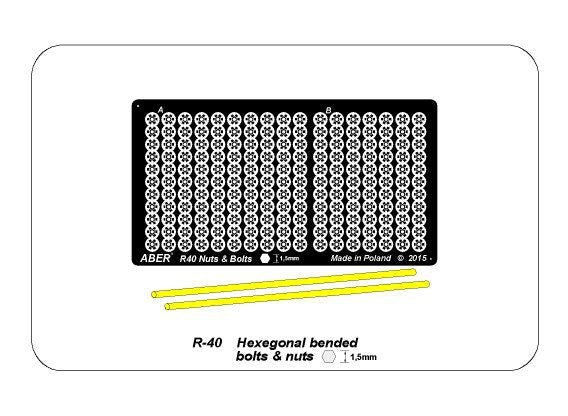 Aber R-40 Hexagonal bolts and nuts 1.5mm useful for (1/16) – image 5