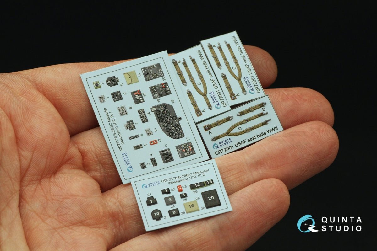 Quinta Studio QD72176 B-26B Marauder 3D-Printed &amp;amp; coloured Interior on decal paper (Hasegawa/ Eduard/ Hobby2000) 1/72 – Bild 2