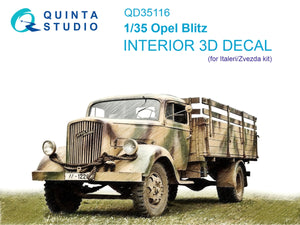 Quinta Studio QD35116 Opel Blitz 3D-Printed &amp;amp; coloured Interior on decal paper (Italeri/Zvezda) 1/35