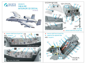 Quinta Studio QD48474 A-10C 3D-Printed coloured Interior on decal paper (GWH) 1/48 – Bild 7