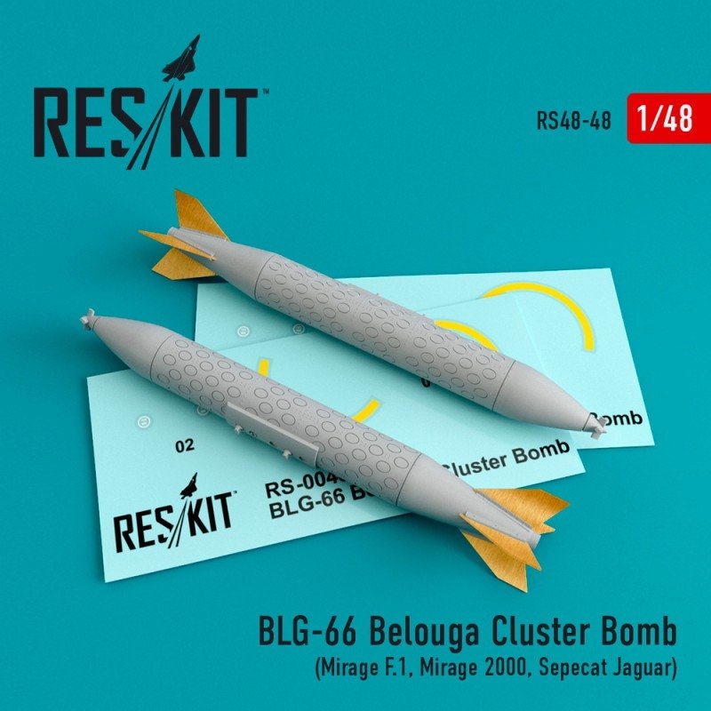 RESKIT RS48-0048 BLG-66 Bombe à fragmentation Belouga (2 pièces) 1/48