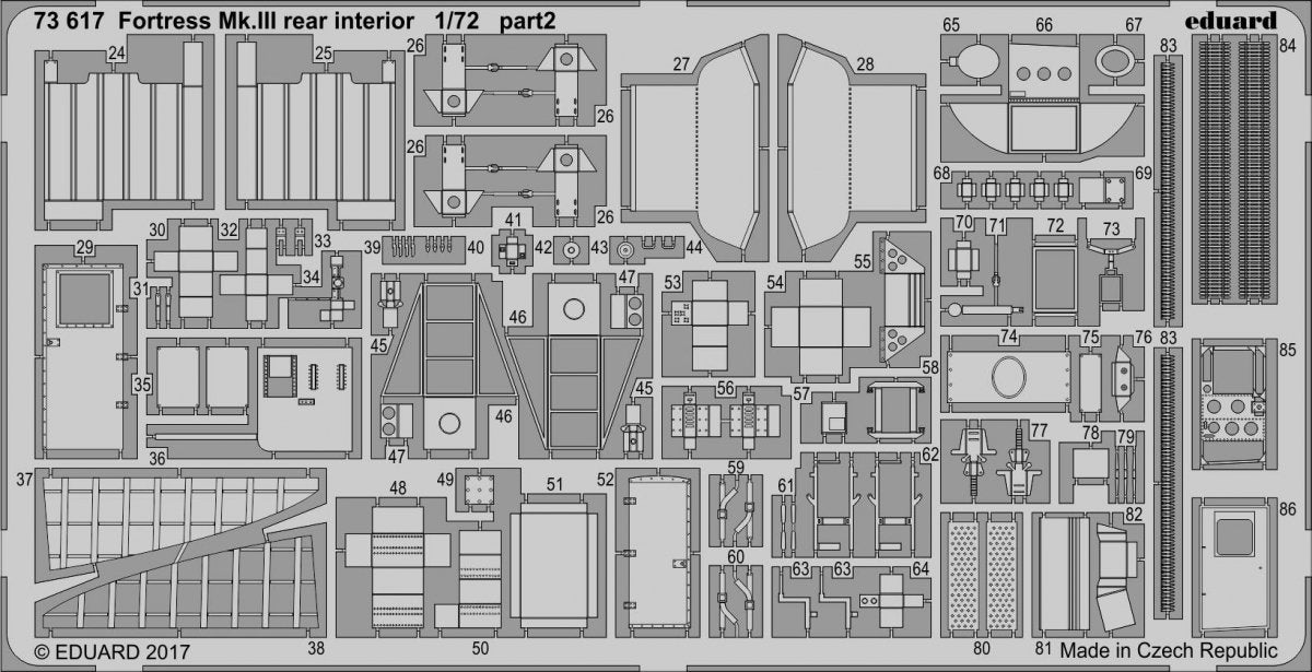 Eduard 73617 Fortress Mk. III rear interior AIRFIX 1/72 – immagine 2