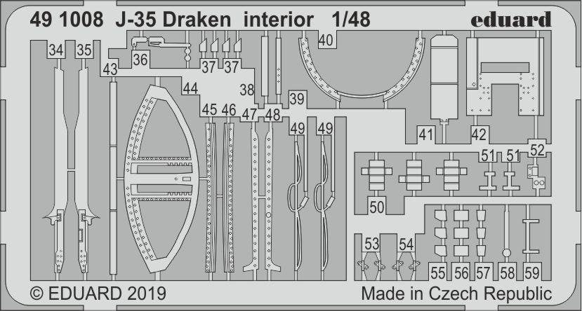 Eduard 491008 J-35 Draken interior HASEGAWA 1/48 – Bild 2