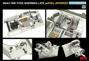 Maquette Rye Field 5135 M4A3 76W VVSS Sherman Version Standard Tardive Intérieur Complet 1/35 – image 6