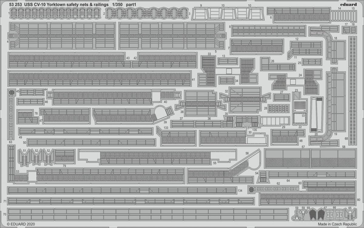 Eduard 53253 USS CV-10 Yorktown safety nets & railings 1/350 TRUMPETER