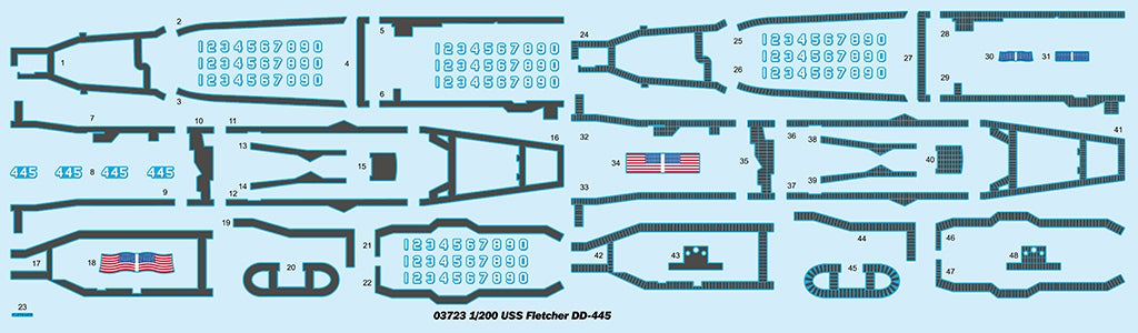 Trumpeter 03723 USS Fletcher DD-445 1/200 – imagen 3