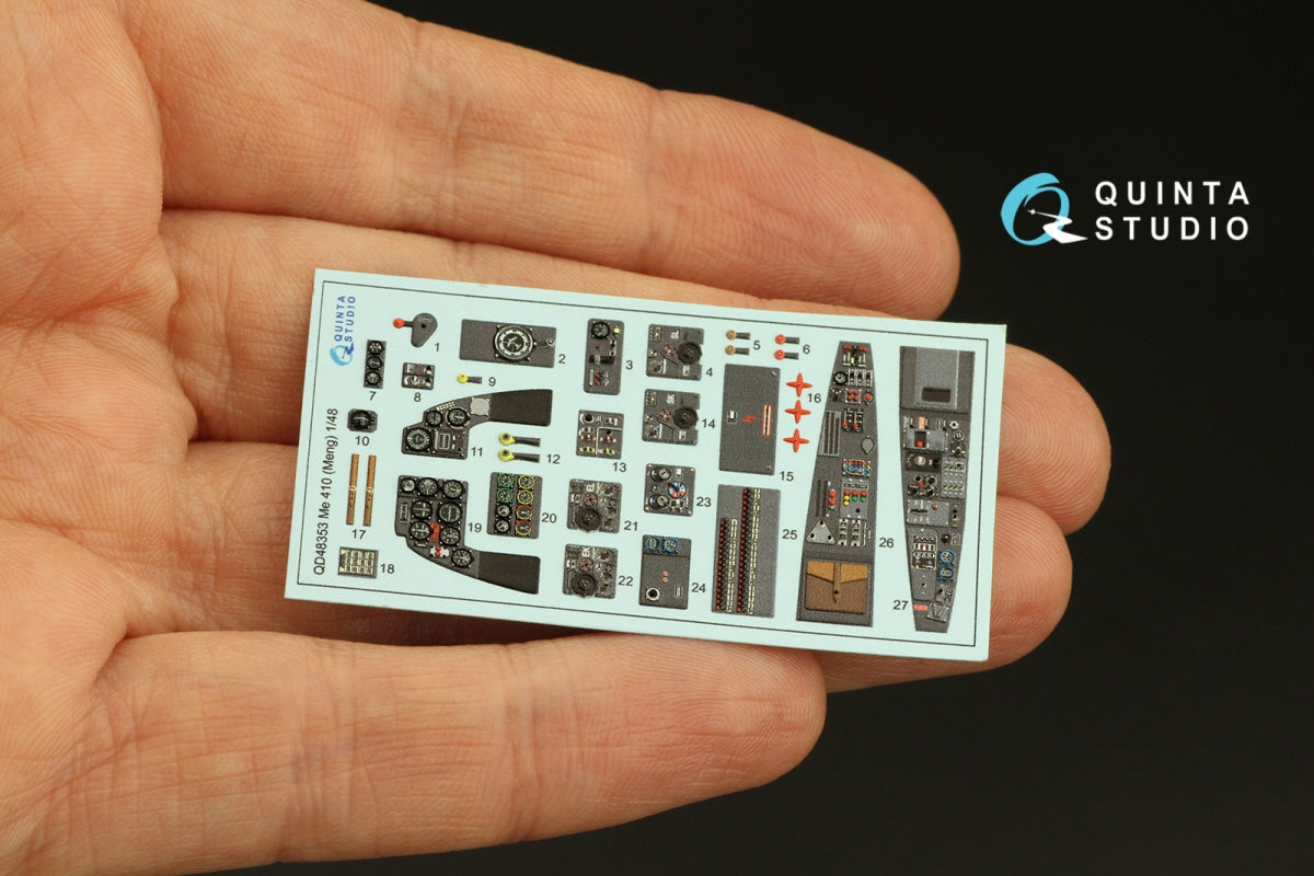 Quinta Studio QD48353 Me 410 3D-Printed &amp;amp; coloured Interior on decal paper (Meng) 1/48 – Bild 3