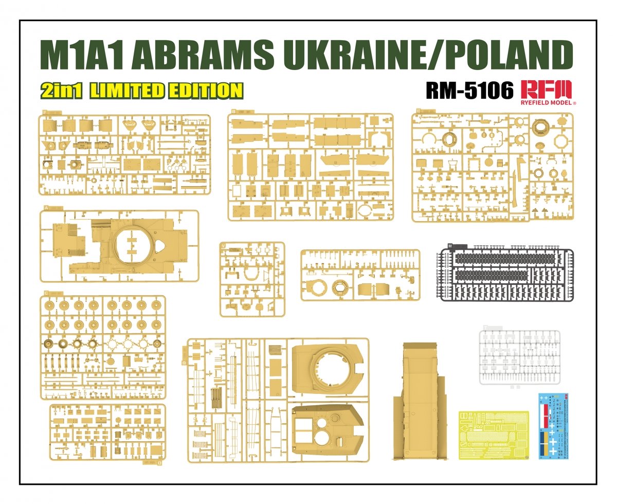 Rye Field Model 5106 M1A1 Abrams Ukraine/Poland - 2in1 Limited Edition 1/35 – immagine 4