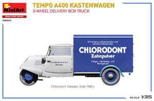 MiniArt 38053 TEMPO A400 KASTENWAGEN 3-WHEEL DELIVERY BOX TRUCK 1/35 – zdjęcie 10