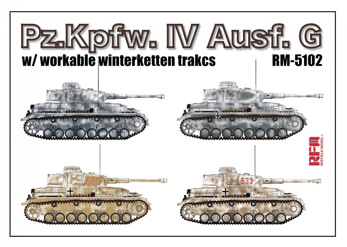 Rye Field Model 5102 Pz.Kpfw.IV Ausf.G w/Winterketten 1/35 – immagine 3