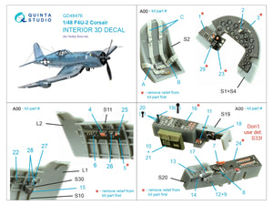 Quinta Studio QD48476 F4U-2 Corsair 3D-Printed coloured Interior on decal paper (Hobby Boss) 1/48 – Bild 2