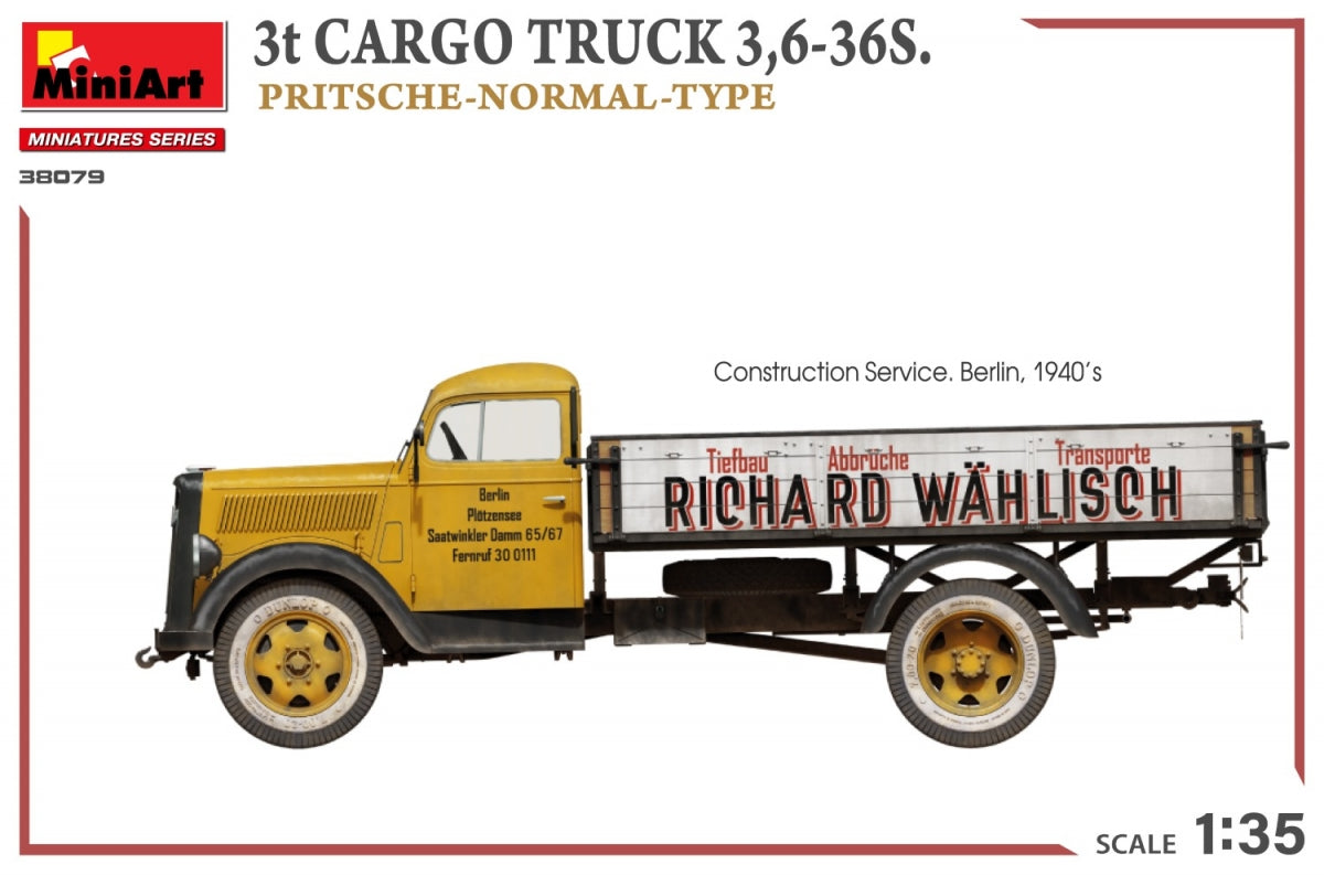 MiniArt 38079 3t CARGO TRUCK 3,6-36S. PRITSCHE-NORMAL-TYPE 1/35 – immagine 13