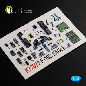 KELIK K72072 F-15C EAGLE DÉCALCOMANIES 3D INTÉRIEURES POUR MAQUETTE HASEGAWA 1/72