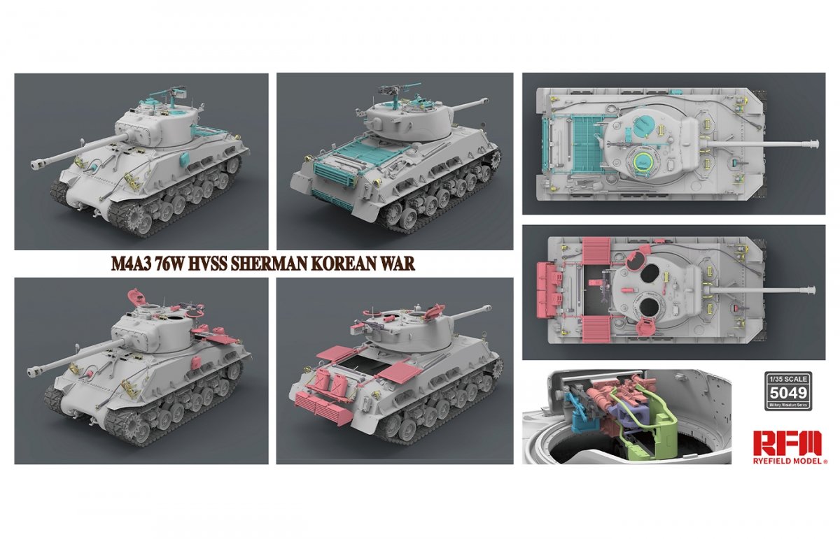 Maquette Rye Field M4A3 76W HVSS Sherman Guerre de Corée 1/35 – image 2