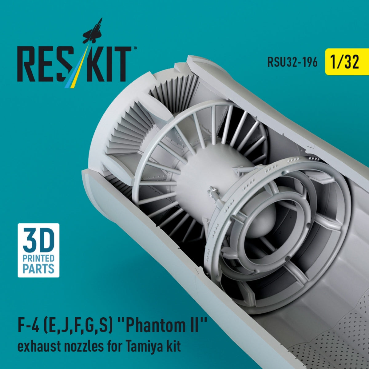 RESKIT RSU32-0196 F-4 (E, J, F, G, S) &amp;quot;Phantom II&amp;quot; exhaust nozzles for Tamiya kit (3D Printed) 1/32 – Bild 3