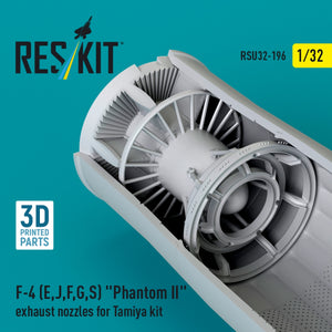 RESKIT RSU32-0196 F-4 (E, J, F, G, S) &amp;quot;Phantom II&amp;quot; exhaust nozzles for Tamiya kit (3D Printed) 1/32 – Bild 3