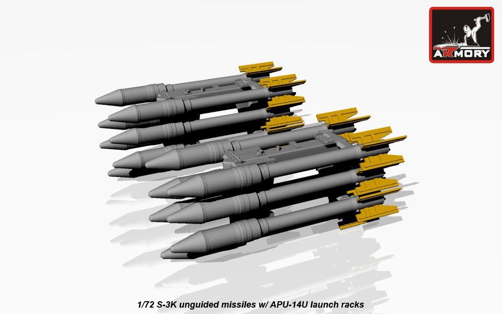 Armory Models ACA7273 S-3K unguided missiles w/ APU-14U rack 1/72 – immagine 3
