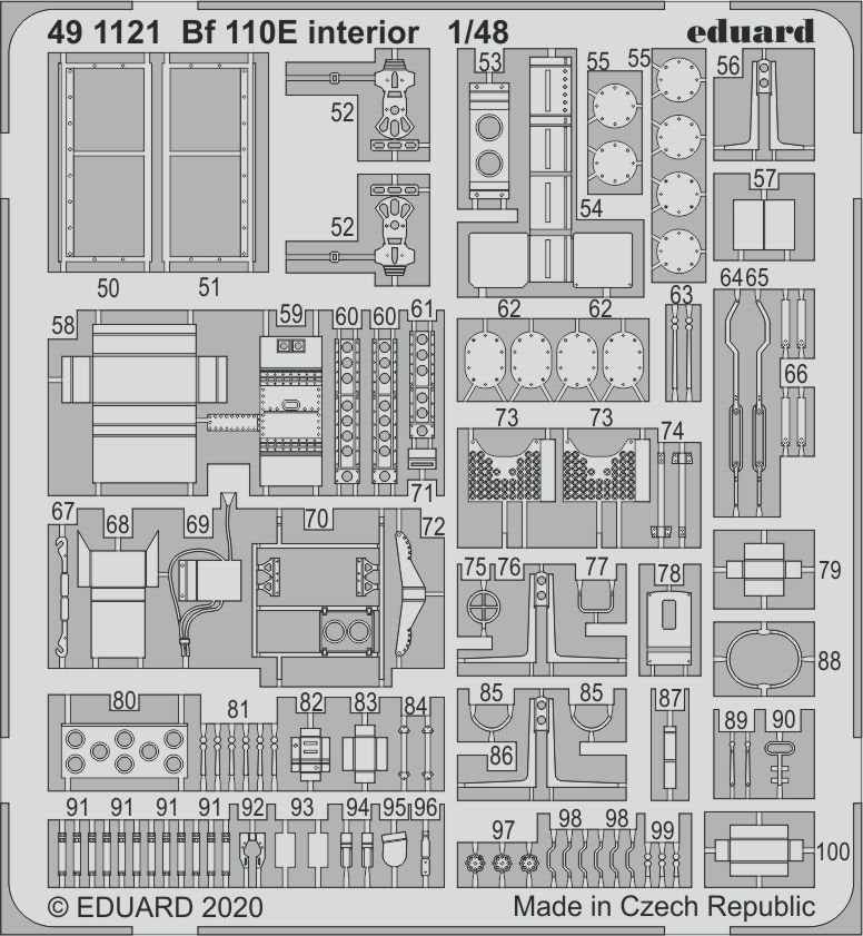 Eduard 491121 Bf 110E interior 1/48 DRAGON