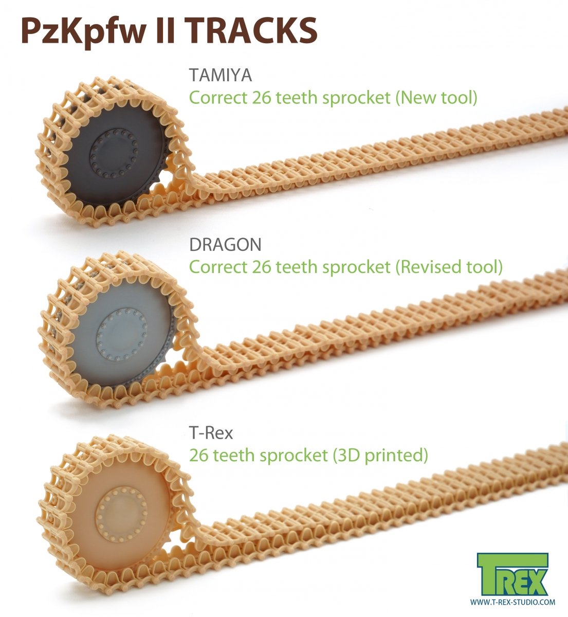 T-Rex Studio TR85004 PzKpfw II Tracks Common Model 1/35 – zdjęcie 4
