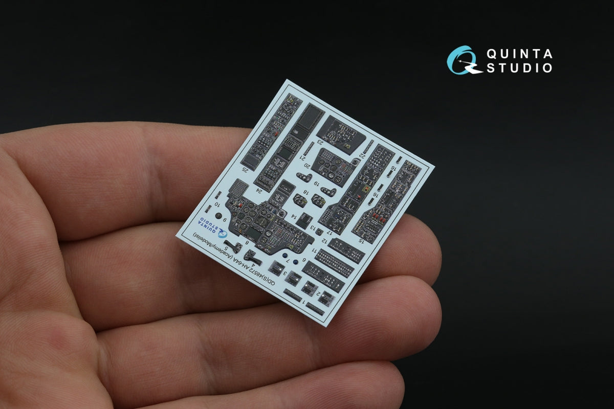 Quinta Studio QD48572 AH-64A 3D-Printed &amp;amp; coloured Interior on decal paper (Academy/Modelist) 1/48 – Bild 6