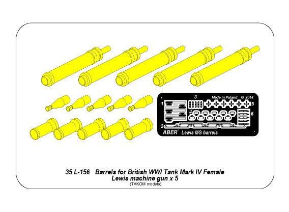 Aber 35L-156 Barrels for British WWI Tank Mark IV – Female 1/35 – Bild 11