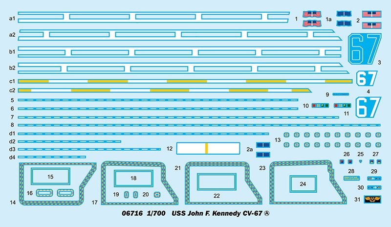Trumpeter 06716 USS John F. Kennedy CV-67 1/700 – immagine 6