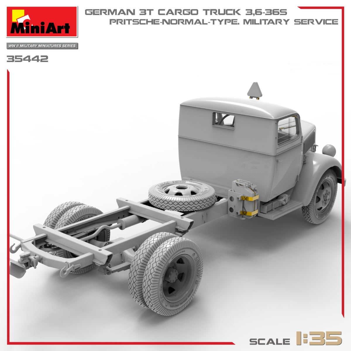 Miniart 35442 GERMAN 3T CARGO TRUCK 3,6-36S. PRITSCHE-NORMAL-TYPE. MILITARY SERVICE 1/35 – Bild 6