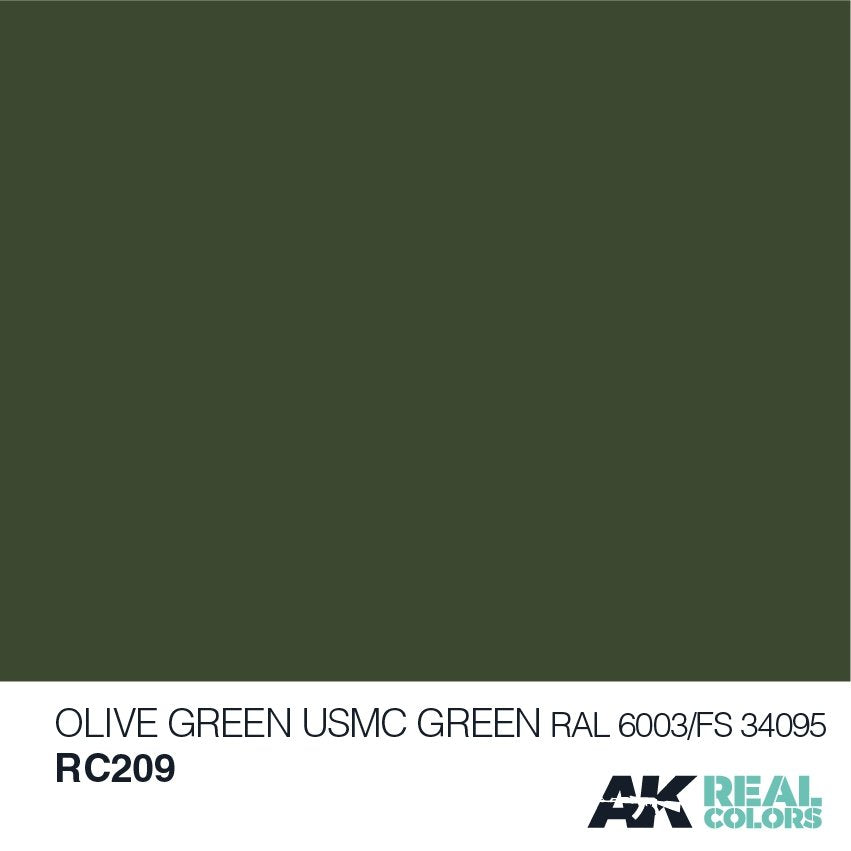 AK Interactive RC209 OLIVE GREEN/USMC GREEN RAL 6003/FS34095 10ML – immagine 2
