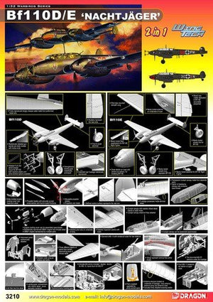 Dragon 3210 Messerschmitt Bf 110 D/E Nachtjager 1/32 – immagine 2