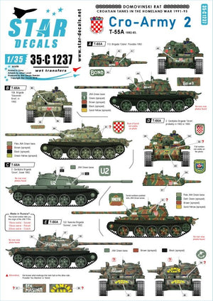 Star Decals 35-C1237 Domovinski Rat / Guerre de la Patrie 1991-95. T-55A. 1992-93 1/35