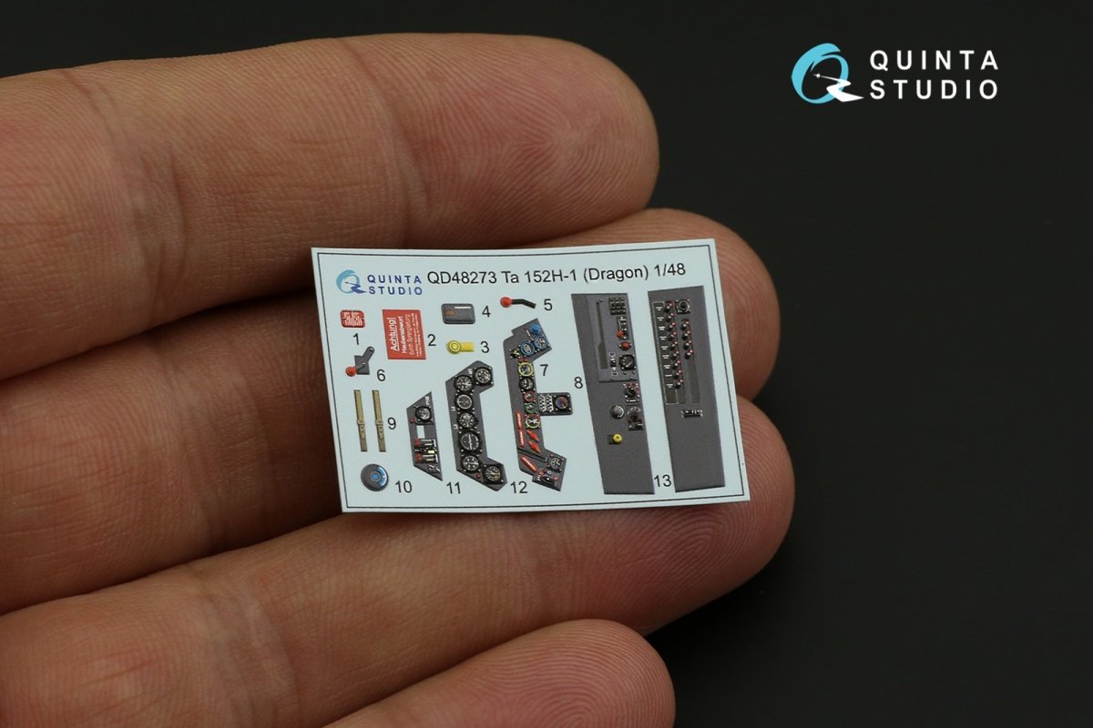 Quinta Studio QD48273 Ta 152H 3D-Printed &amp;amp; coloured Interior on decal paper (Dragon) 1/48 – Bild 3