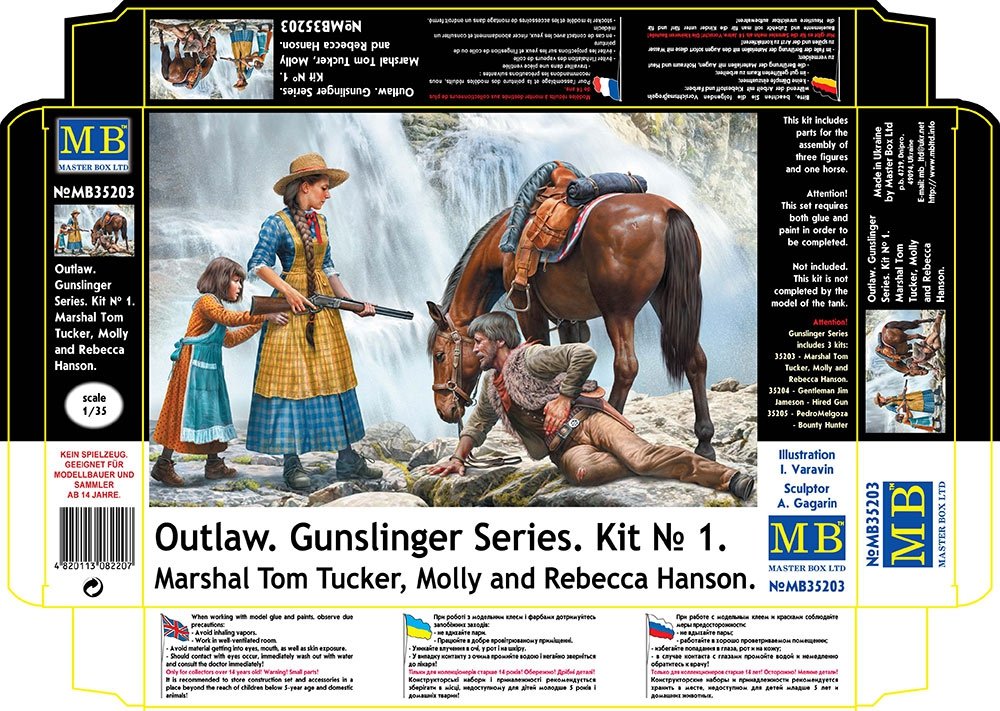 Master Box 35203 Outlaw. Gunslinger #1: Marshal Tom Tucker, Molly and Rebecca Hanson 1/35 – immagine 2