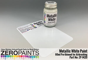 Peinture métallisée blanche Zero Paints ZP-1420, 60 ml