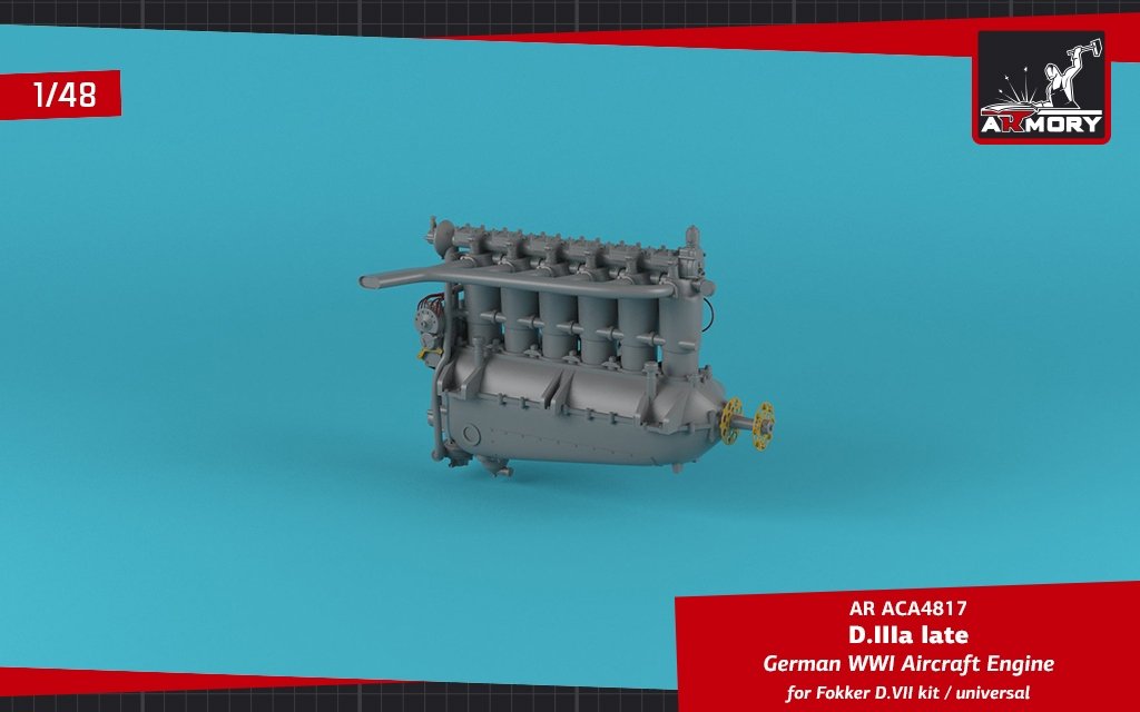 Armory Models ACA4817 German WWI Aircraft Engine mod. D.IIIa 1/48 – Bild 3